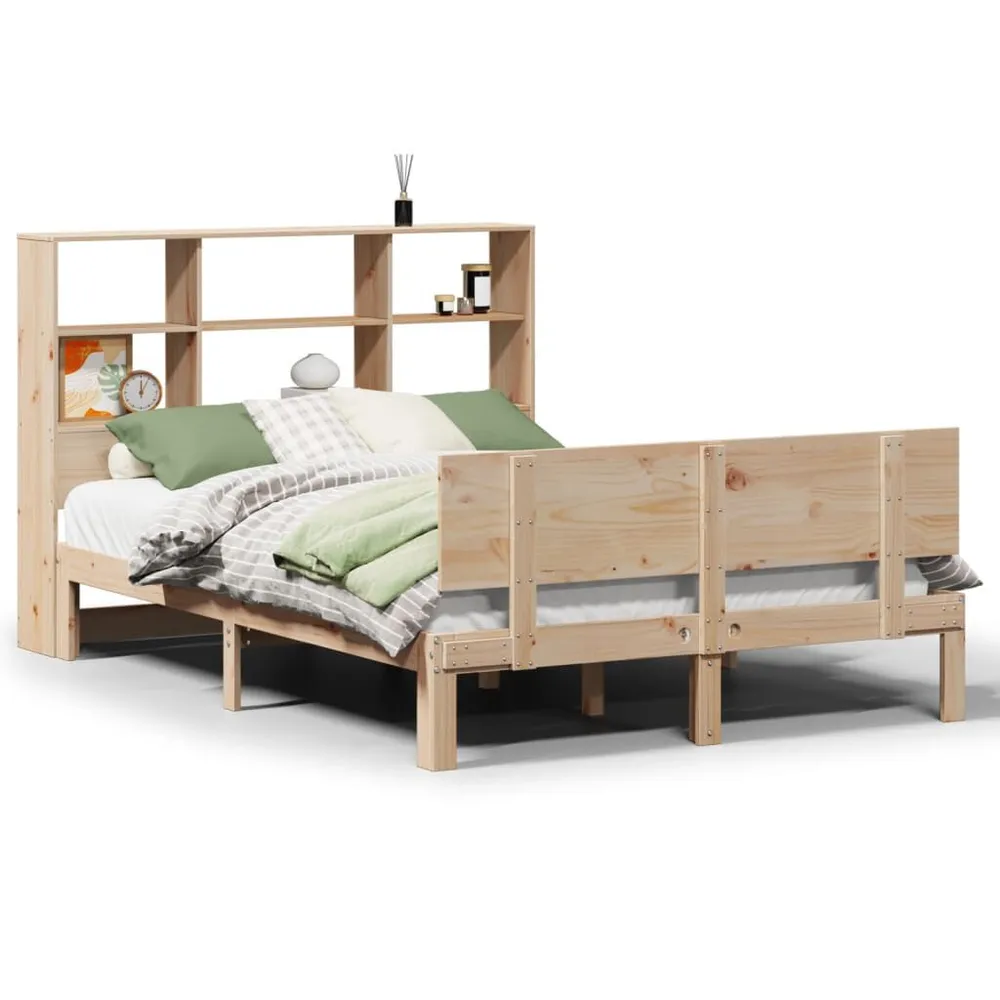 Cama com estante sem colchão 135x190 cm pinho maciço para Camping e Trilhas