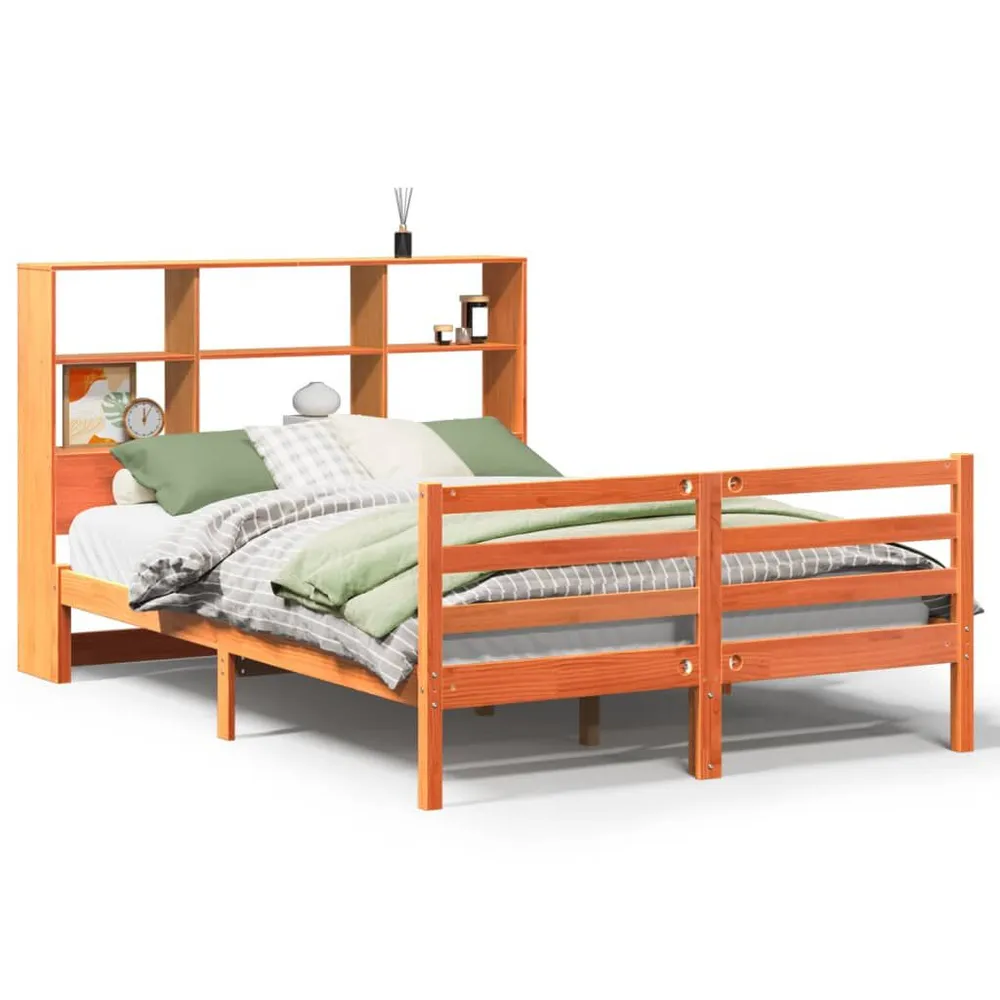 Cama com estante sem colchão 135x190 cm madeira maciç para Visitas Inesperadas