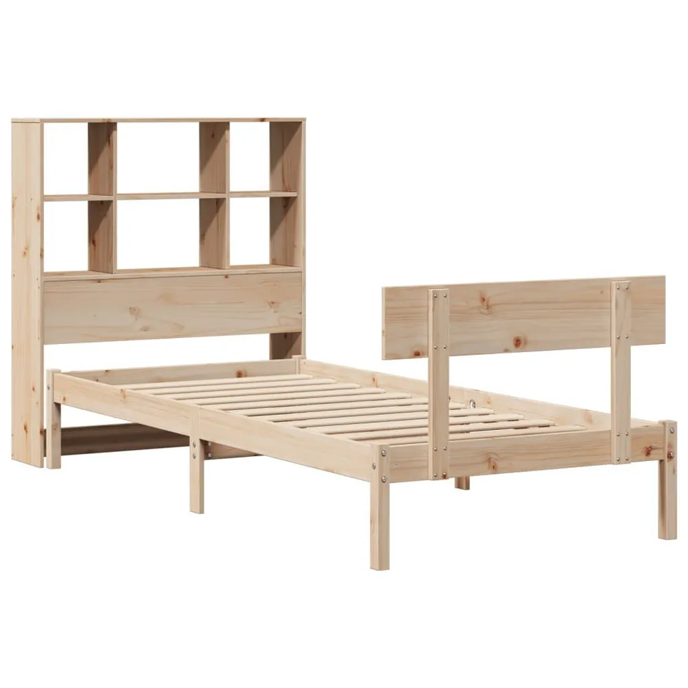 Cama com estante sem colchão 75x190 cm pinho maciço Tamanho Queen Size