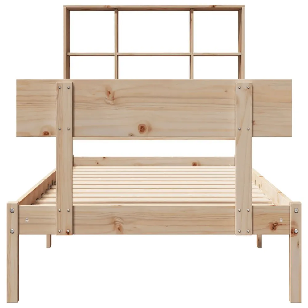 Cama com estante sem colchão 75x190 cm pinho maciço Tamanho Queen Size