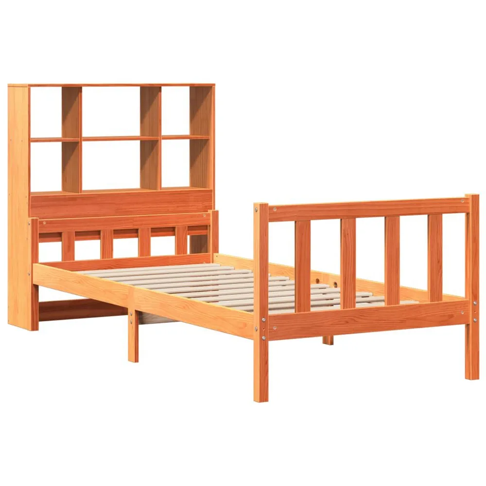 Cama com estante sem colchão 75x190 cm madeira maciç para Visitas Inesperadas
