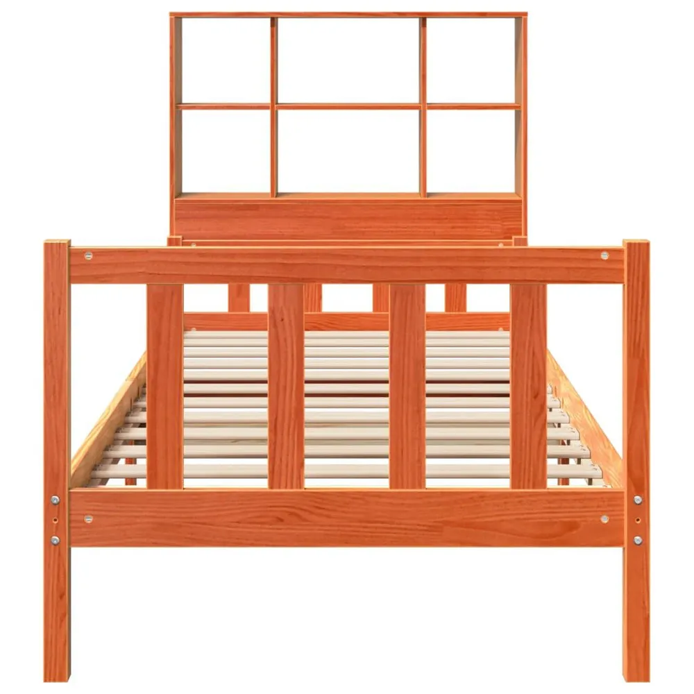 Cama com estante sem colchão 75x190 cm madeira maciç para Visitas Inesperadas
