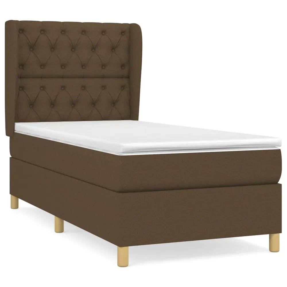 Cama com molasemcolchão 80x200 cm tecido castanho-escuro | Inflação Rápida |