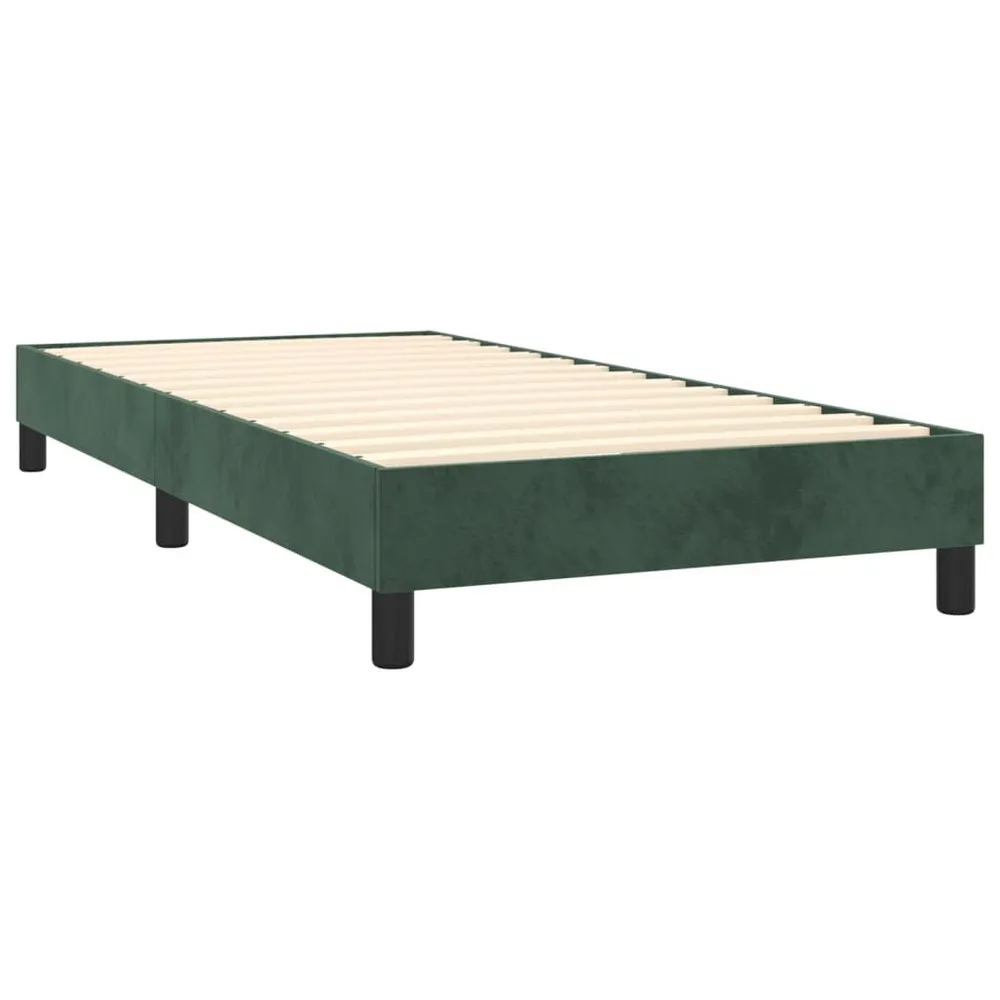 Cama com molasemcolchão 80x200 cm veludo verde-escuro Portátil e Dobrável