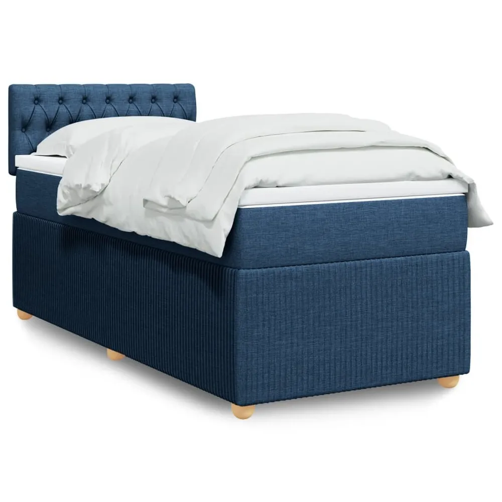 Cama com molasemcolchão 90x190 cm tecido azul com Bomba Integrada