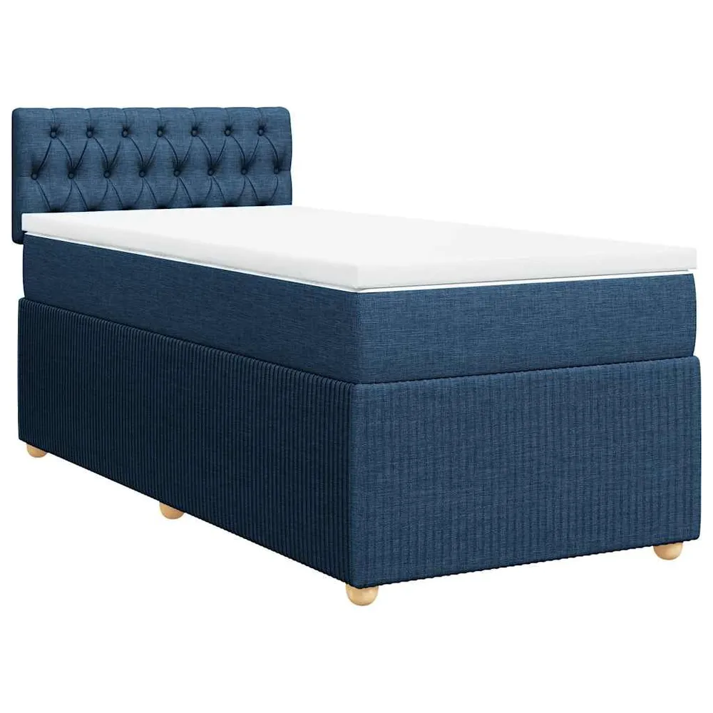 Cama com molasemcolchão 90x190 cm tecido azul com Bomba Integrada