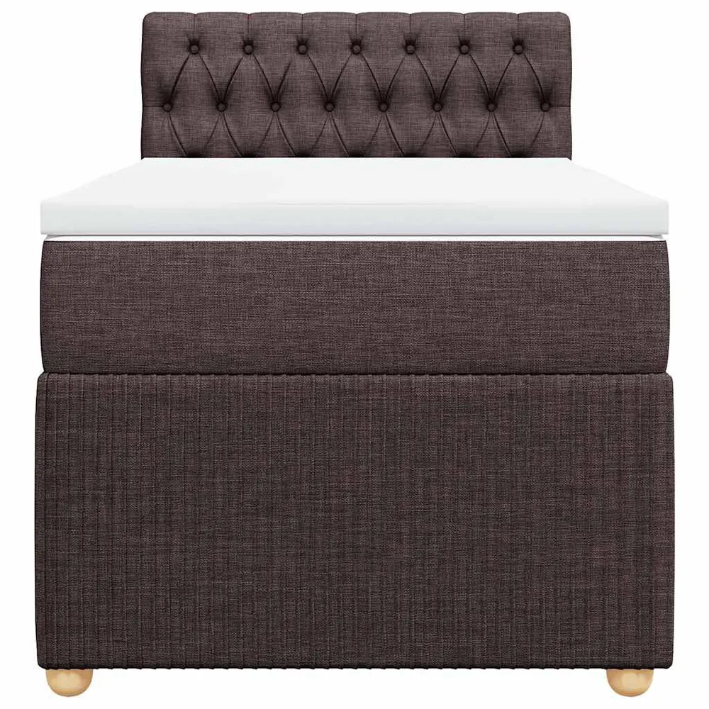 Cama com molasemcolchão 90x200 cm tecido castanho-escuro Portátil e Dobrável
