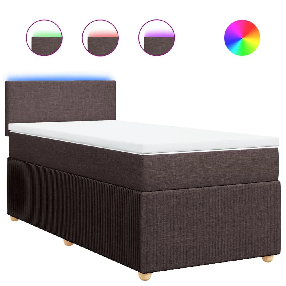 Cama com molasemcolchão 90x200 cm tecido castanho-escuro para Festas do Pijama