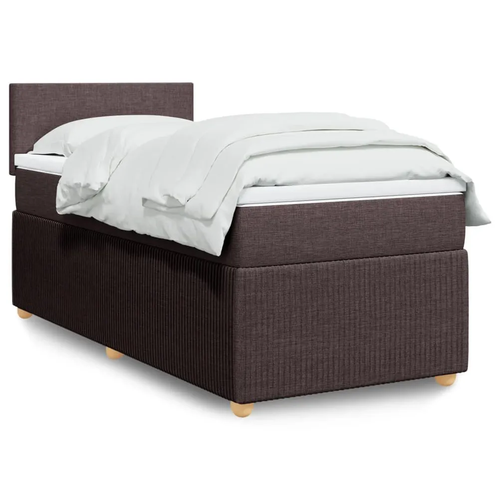 Cama com molasemcolchão 90x200 cm tecido castanho-escuro para Festas do Pijama