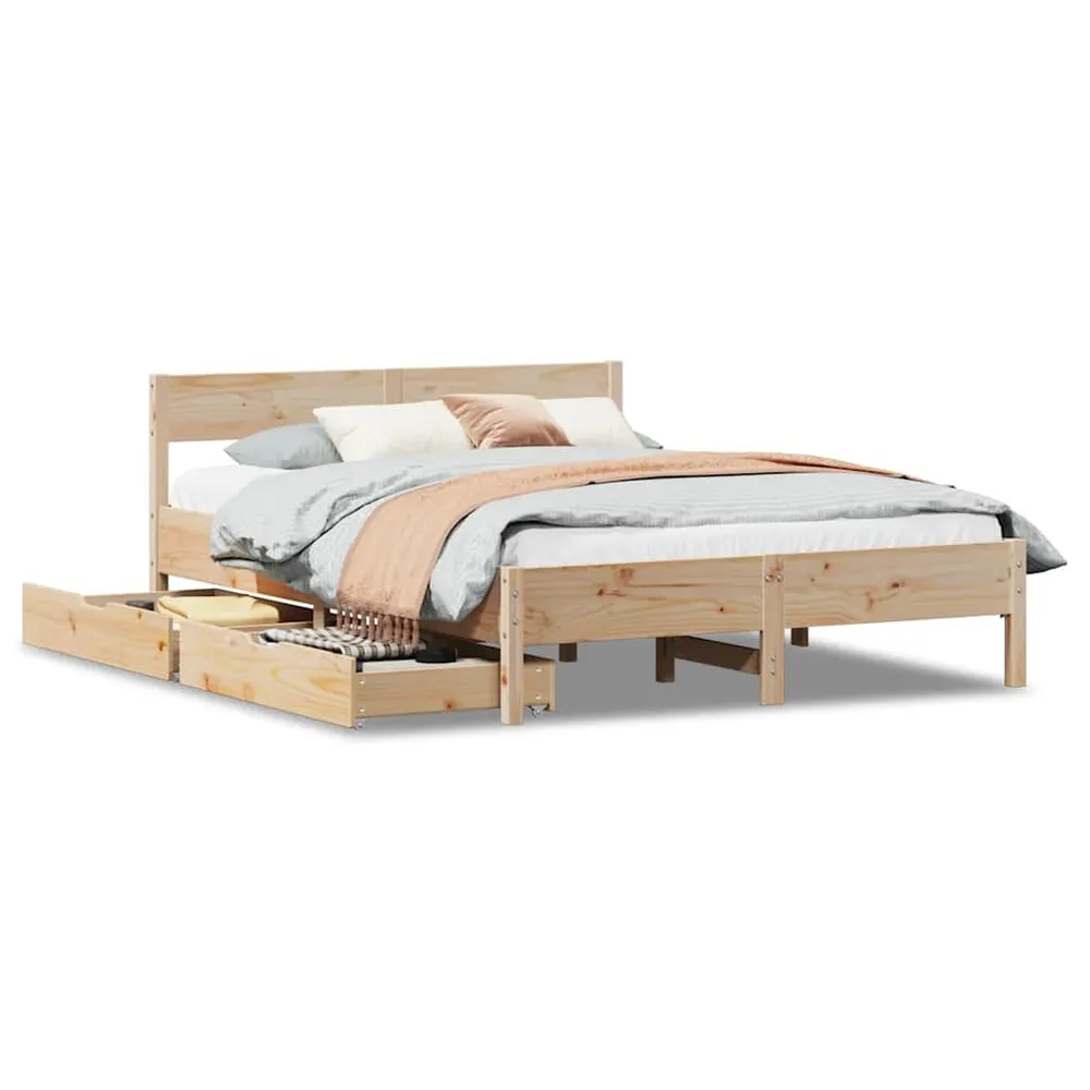 Cama sem colchão 140x190 cm madeira de pinho maciç Altura 20 cm