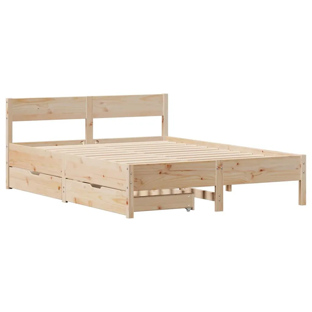 Cama sem colchão 140x190 cm madeira de pinho maciç Altura 20 cm