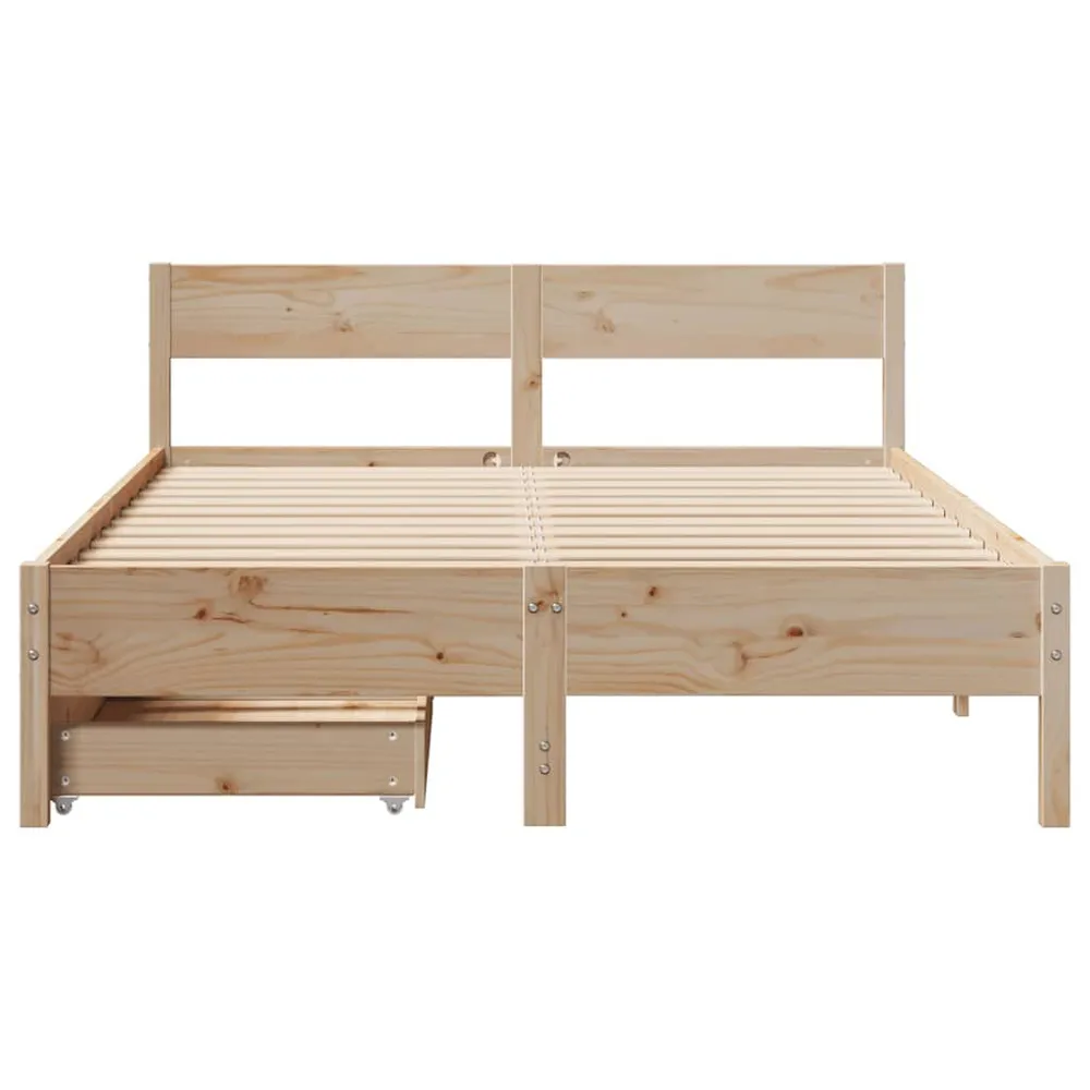 Cama sem colchão 140x190 cm madeira de pinho maciç Altura 20 cm