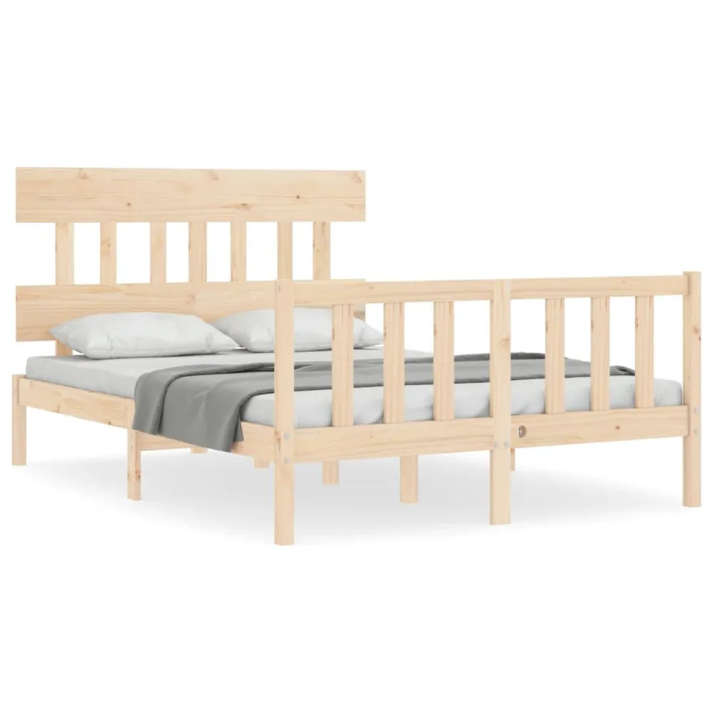 Cama sem colchão 140x200 cm madeira de pinho maciç com Camada de Flocado