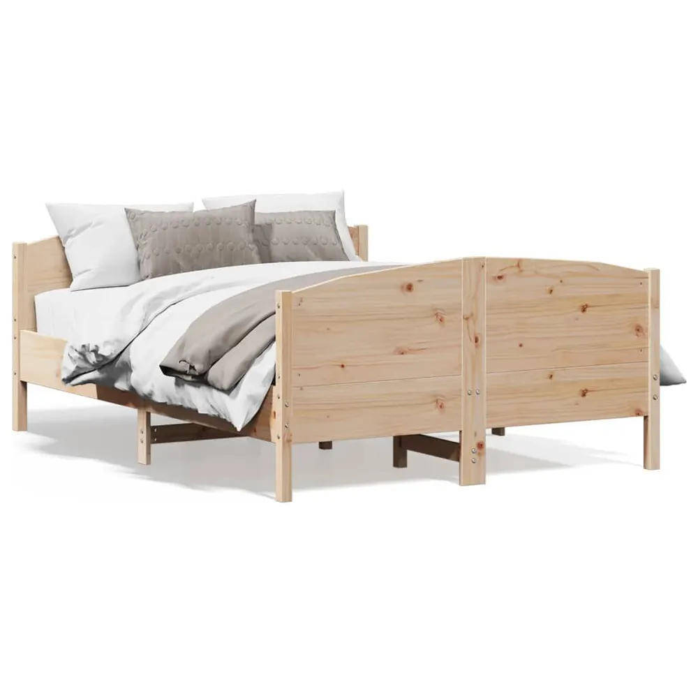 Cama sem colchão 140x200 cm madeira de pinho maciç | Inflação Rápida |