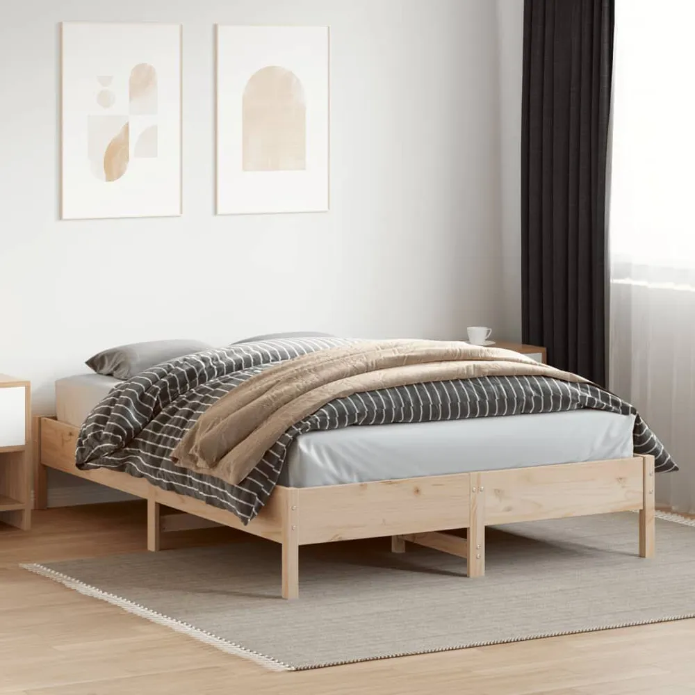 Cama sem colchão 160x200 cm madeira de pinho maciç para Adultos até 120kg