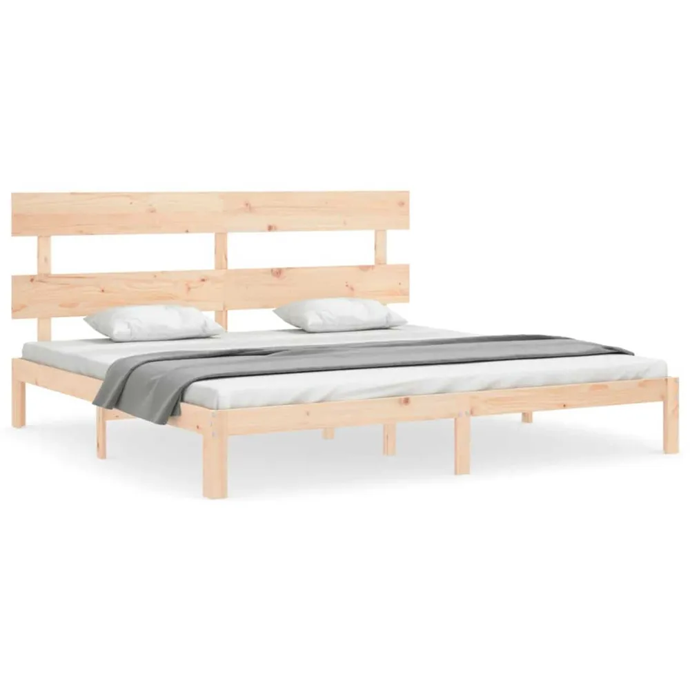 Cama sem colchão 200x200 cm madeira de pinho maciç | Inflação Rápida |