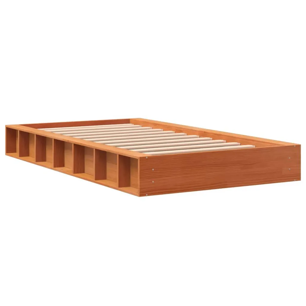 Cama sem colchão 75x190 cm madeira de pinho maciç castanho-mel para Camping e Trilhas
