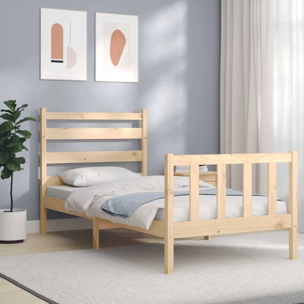 Cama sem colchão 90x190 cm madeira de pinho maciç para Camping e Trilhas