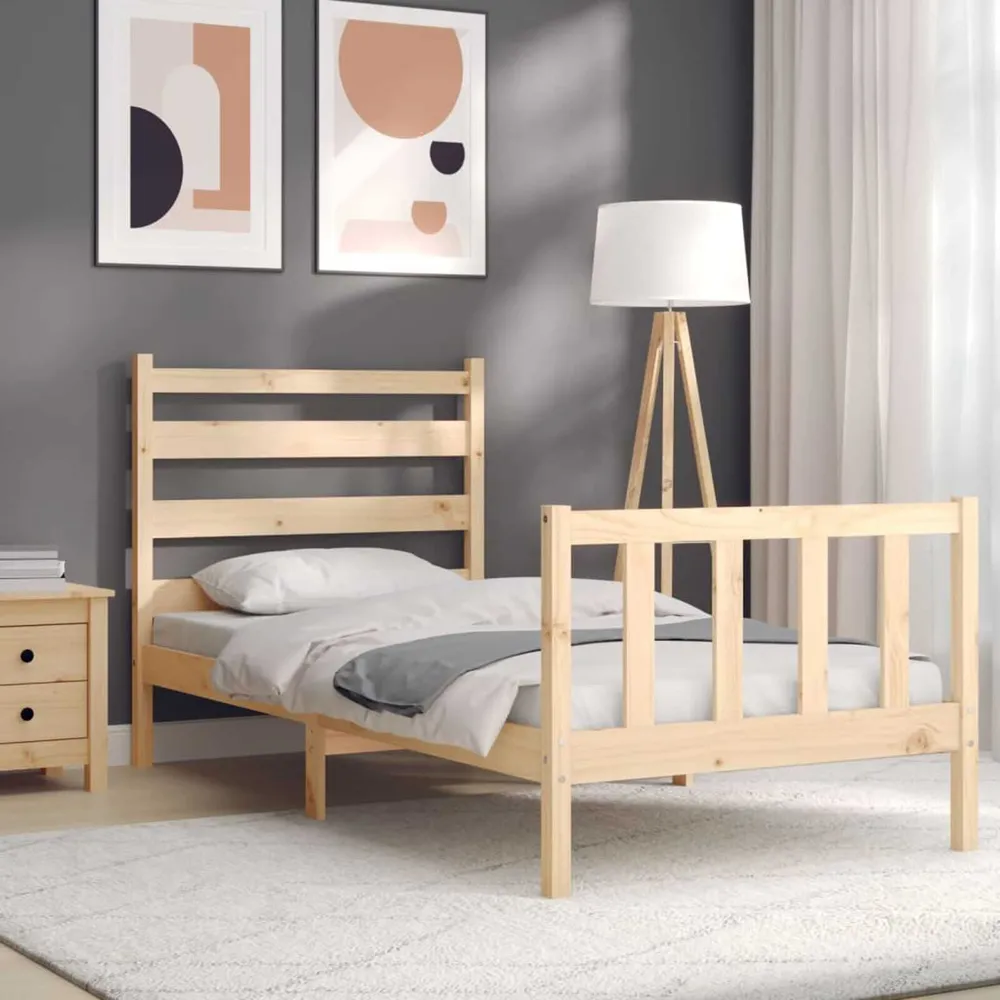Cama sem colchão 90x190 cm madeira de pinho maciç para Camping e Trilhas
