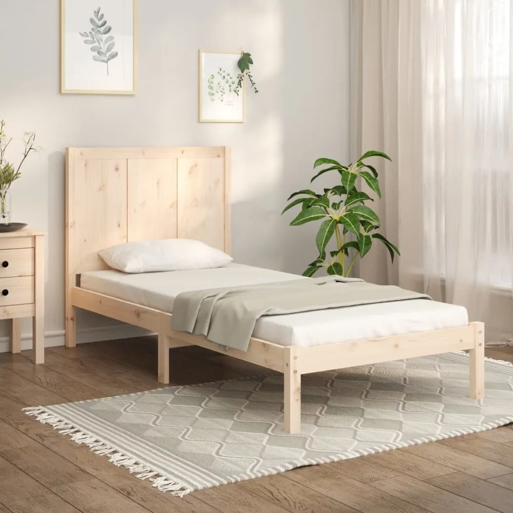 Cama sem colchão 90x200 cm madeira de pinho maciç | Inflação Rápida |