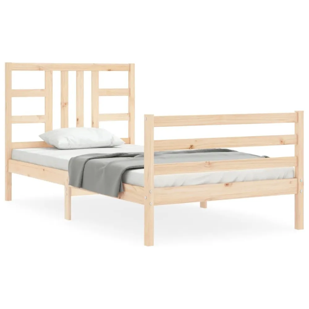 Cama sem colchão 90x200 cm madeira de pinho maciç | Inflação Rápida |
