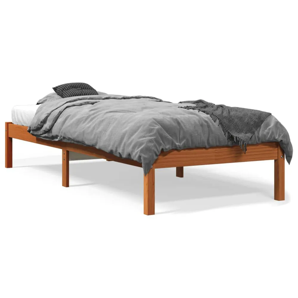 Cama sem colchão 90x200 cm pinho maciço castanho-mel para Uso Doméstico e Camping