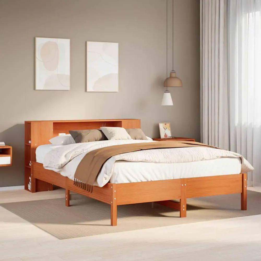 Certificado Anti-Alérgico Cama com estante sem colchão 135x190 cm pinho maciço