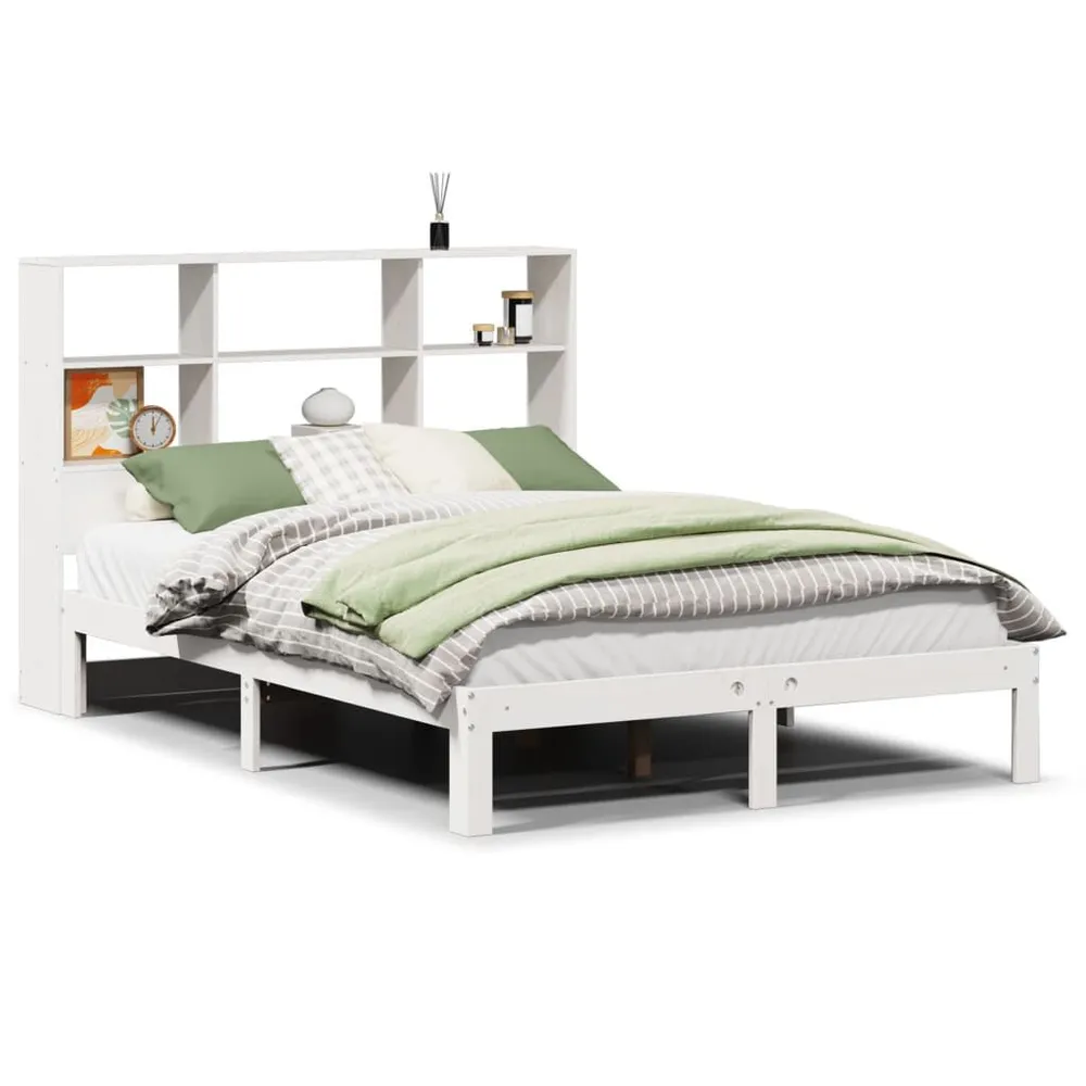 Certificado Anti-Alérgico Cama com estante sem colchão 135x190 cm pinho maciço branco