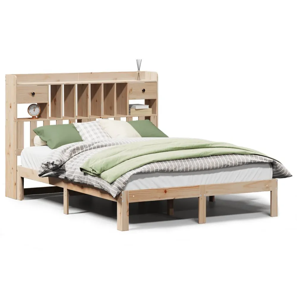 Certificado Anti-Alérgico Cama com estante sem colchão 135x190 cm pinho maciço