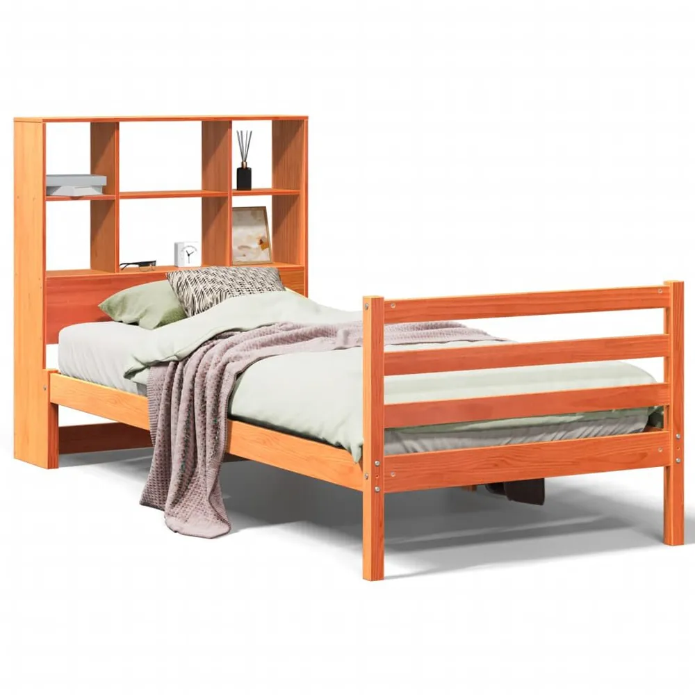 Certificado Anti-Alérgico Cama com estante sem colchão 90x200 cm madeira maciç