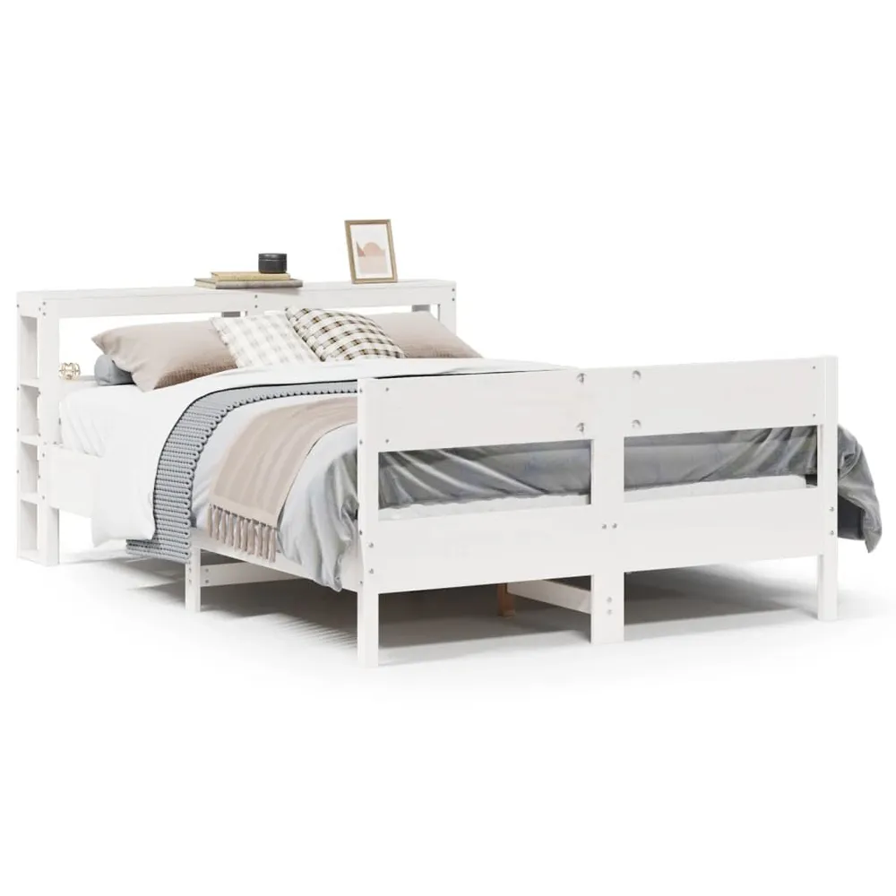 Certificado Anti-Alérgico Cama sem colchão 140x190 cm madeira de pinho maciç branco