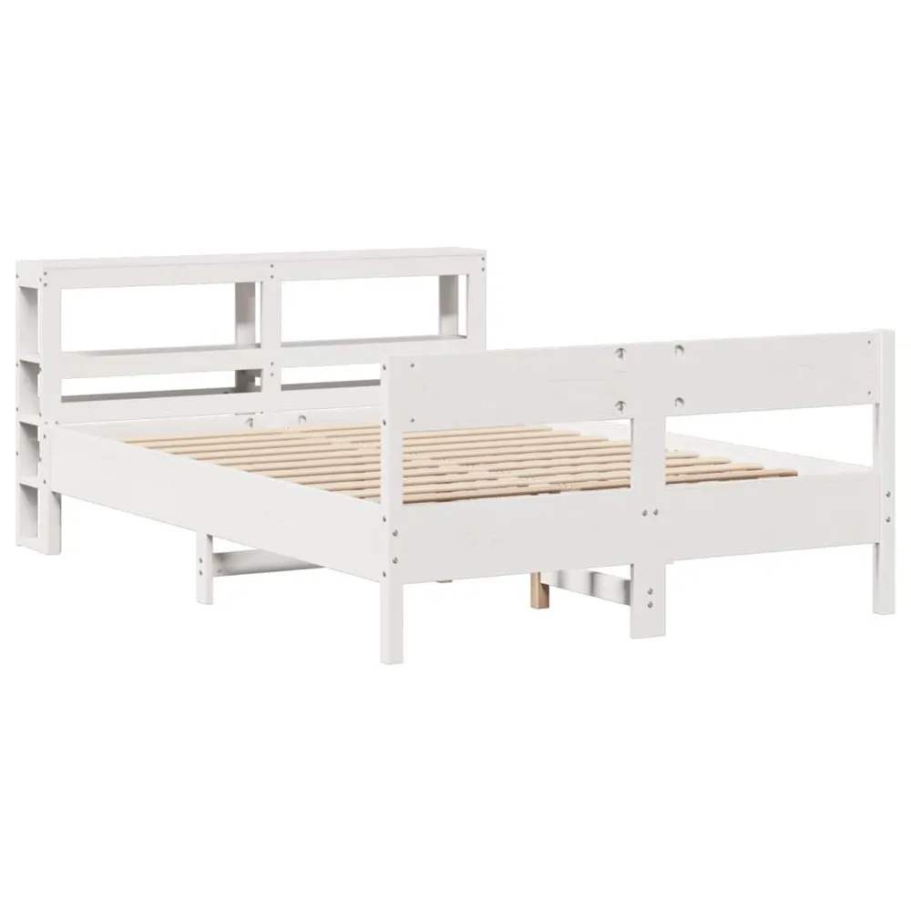 Certificado Anti-Alérgico Cama sem colchão 140x190 cm madeira de pinho maciç branco
