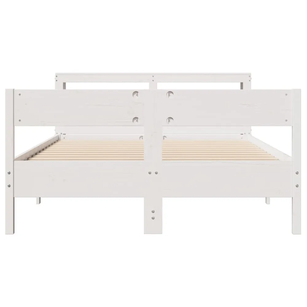Certificado Anti-Alérgico Cama sem colchão 140x190 cm madeira de pinho maciç branco