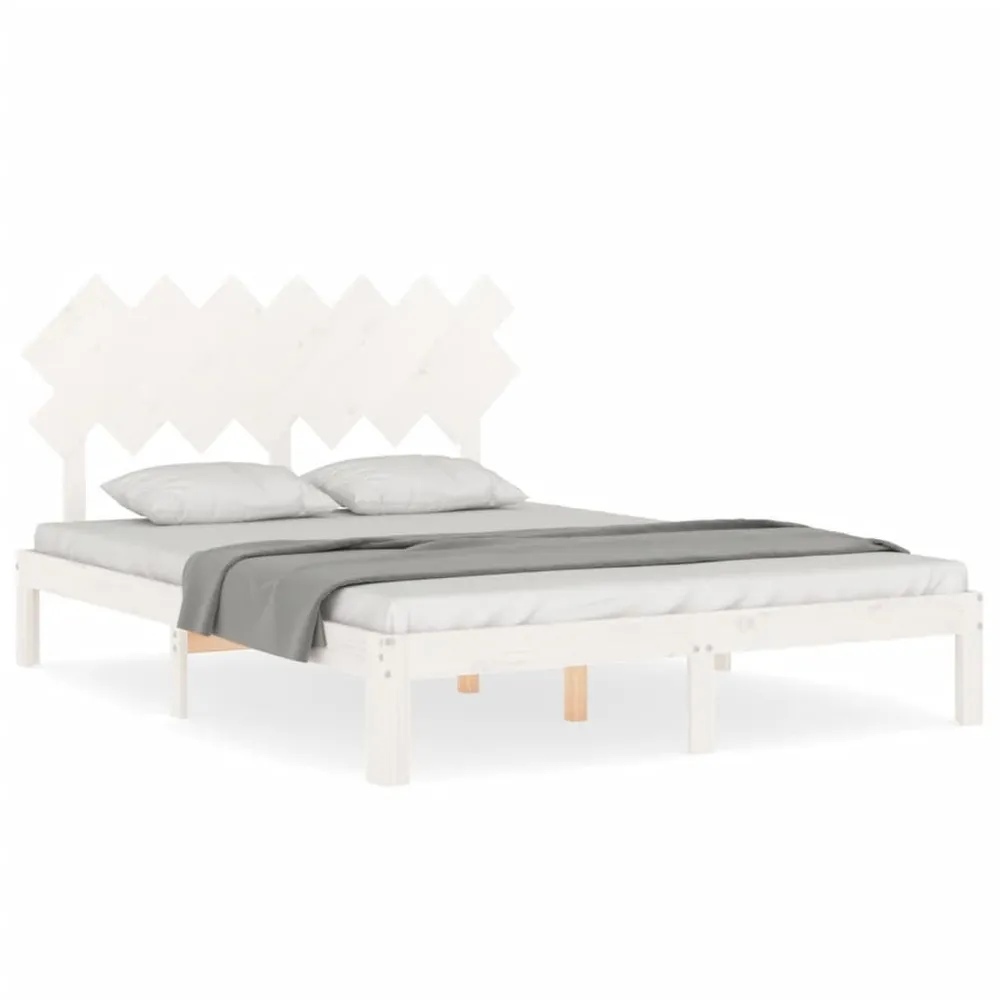 Certificado Anti-Alérgico Cama sem colchão 140x200 cm madeira de pinho maciç branco