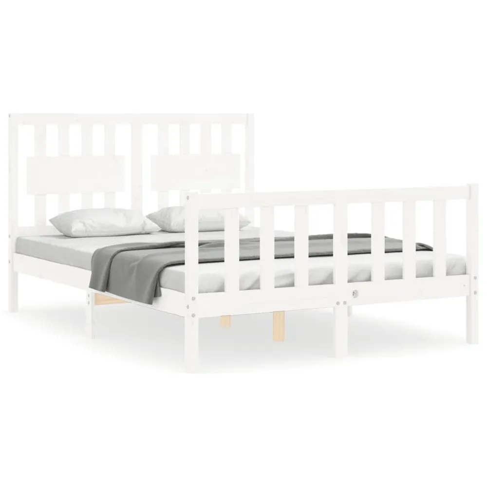Certificado Anti-Alérgico Cama sem colchão 140x200 cm madeira de pinho maciç branco