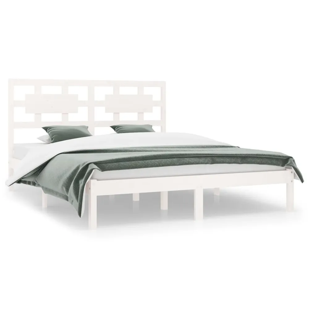 Certificado Anti-Alérgico Cama sem colchão 140x200 cm madeira de pinho maciç branco