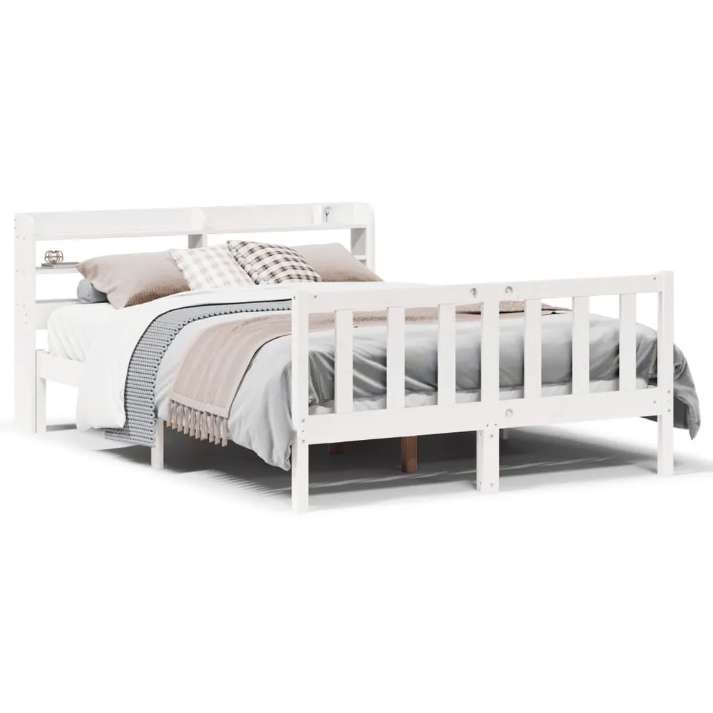 Certificado Anti-Alérgico Cama sem colchão 150x200 cm madeira de pinho maciç branco