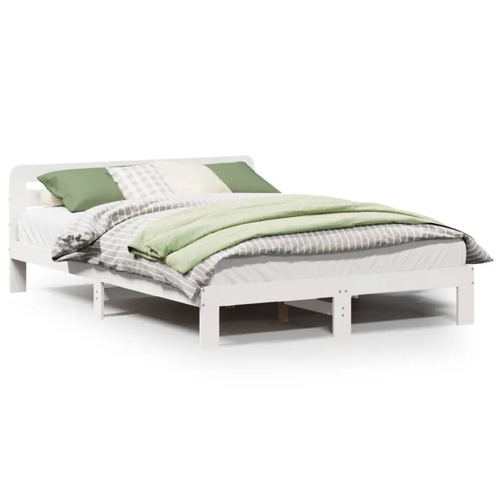 Certificado Anti-Alérgico Cama sem colchão 150x200 cm madeira de pinho maciç branco