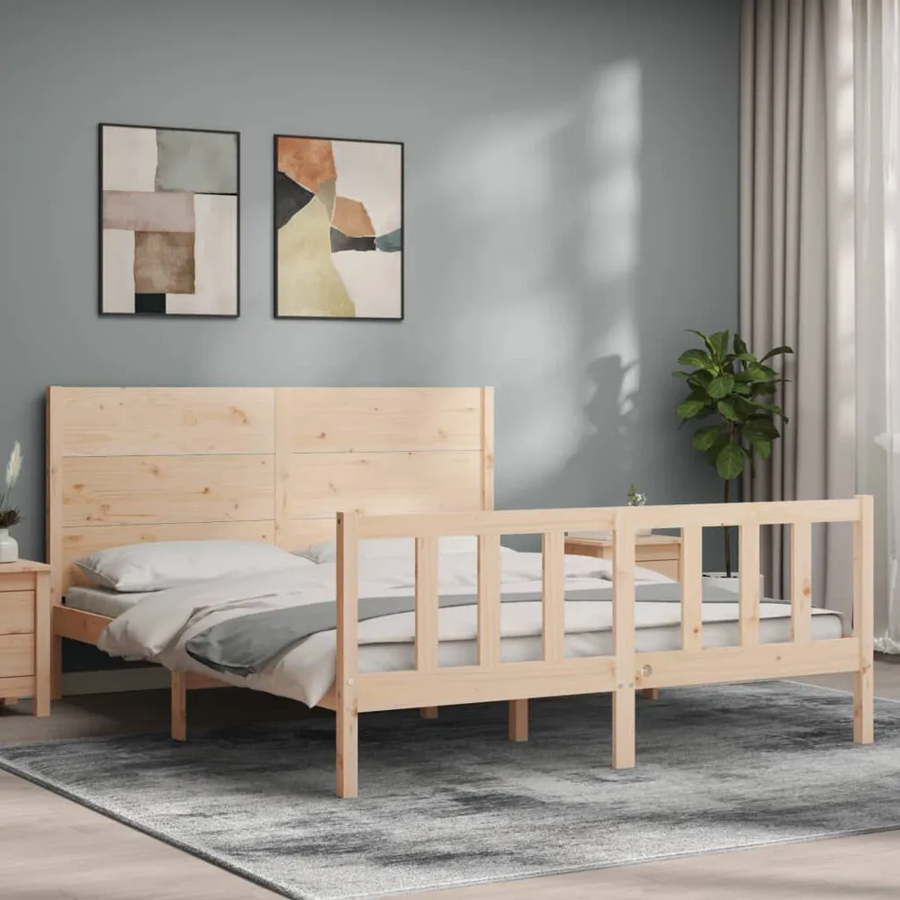 Certificado Anti-Alérgico Cama sem colchão 160x200 cm madeira de pinho maciç