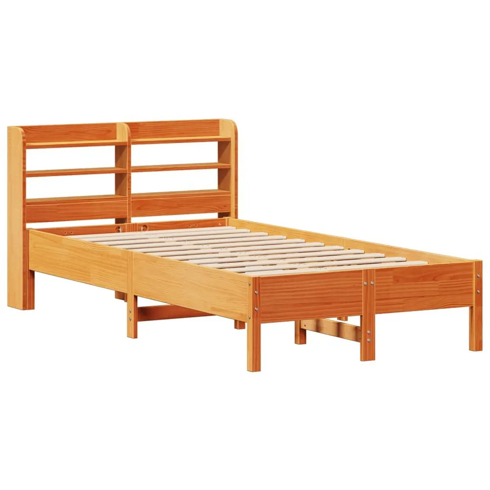 Certificado Anti-Alérgico Cama sem colchão 75x190 cm madeira de pinho maciç castanho-mel