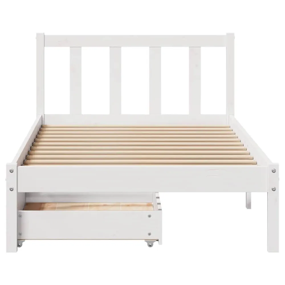 Certificado Anti-Alérgico Cama sem colchão 90x200 cm madeira de pinho maciç branco