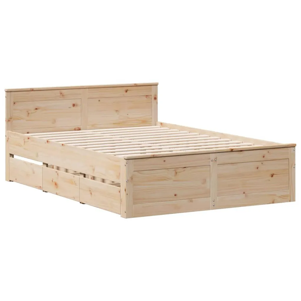 Certificado Anti-Alérgico Cama sem colchão com cabeceira 160x200 cm pinho maciço
