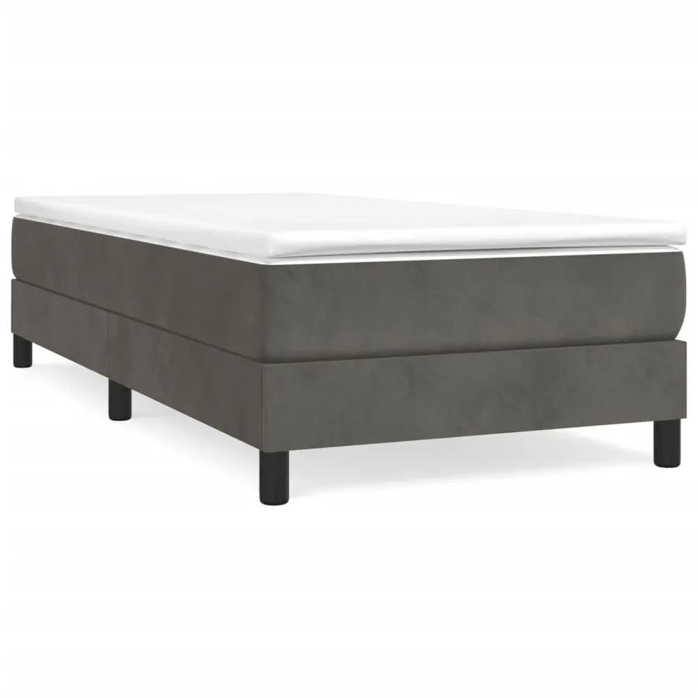 Certificado Anti-Alérgico Estrutura de cama sem colchão 90x200 cm veludo cinzento-escuro