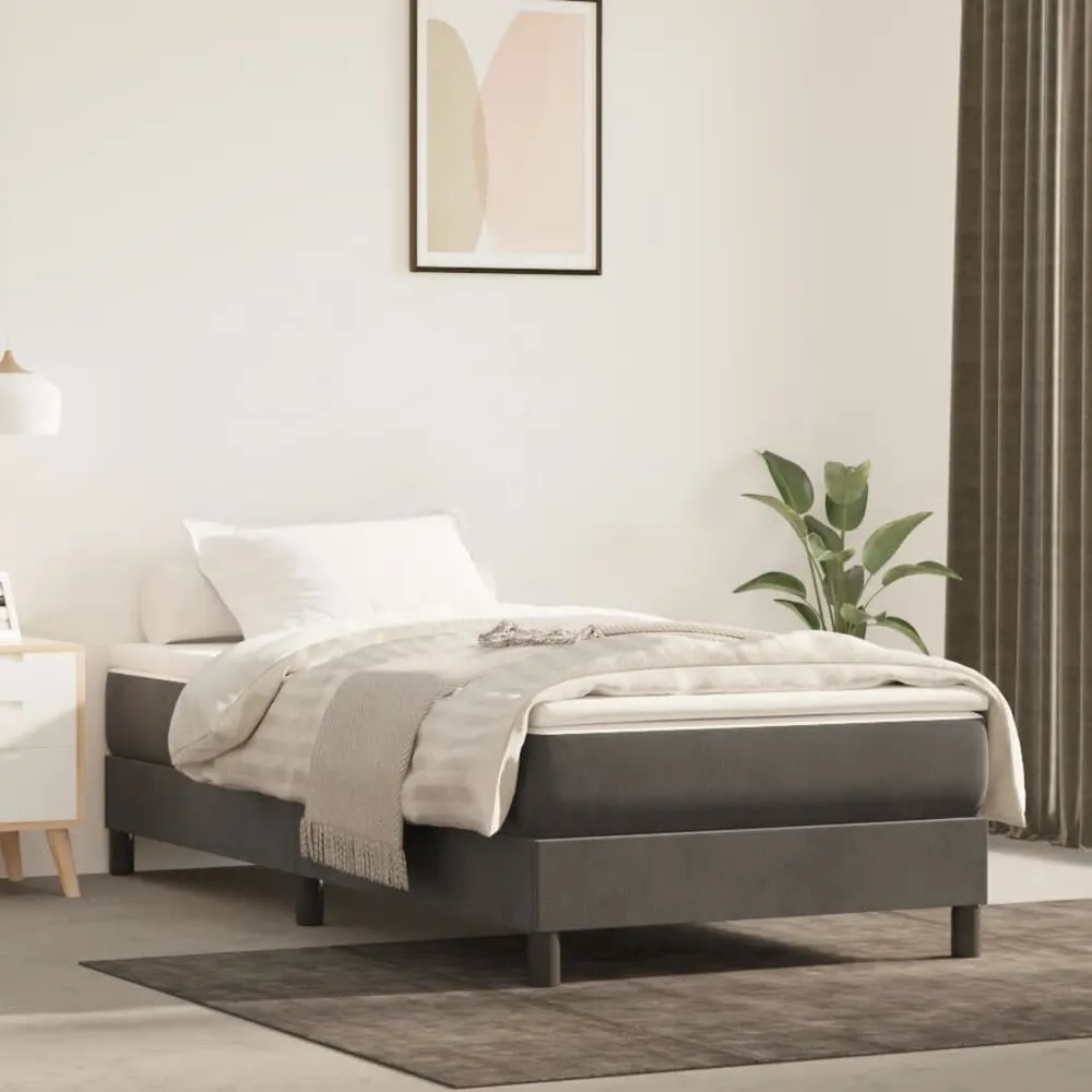 Certificado Anti-Alérgico Estrutura de cama sem colchão 90x200 cm veludo cinzento-escuro
