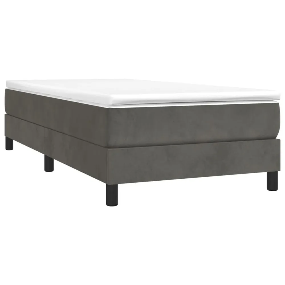 Certificado Anti-Alérgico Estrutura de cama sem colchão 90x200 cm veludo cinzento-escuro