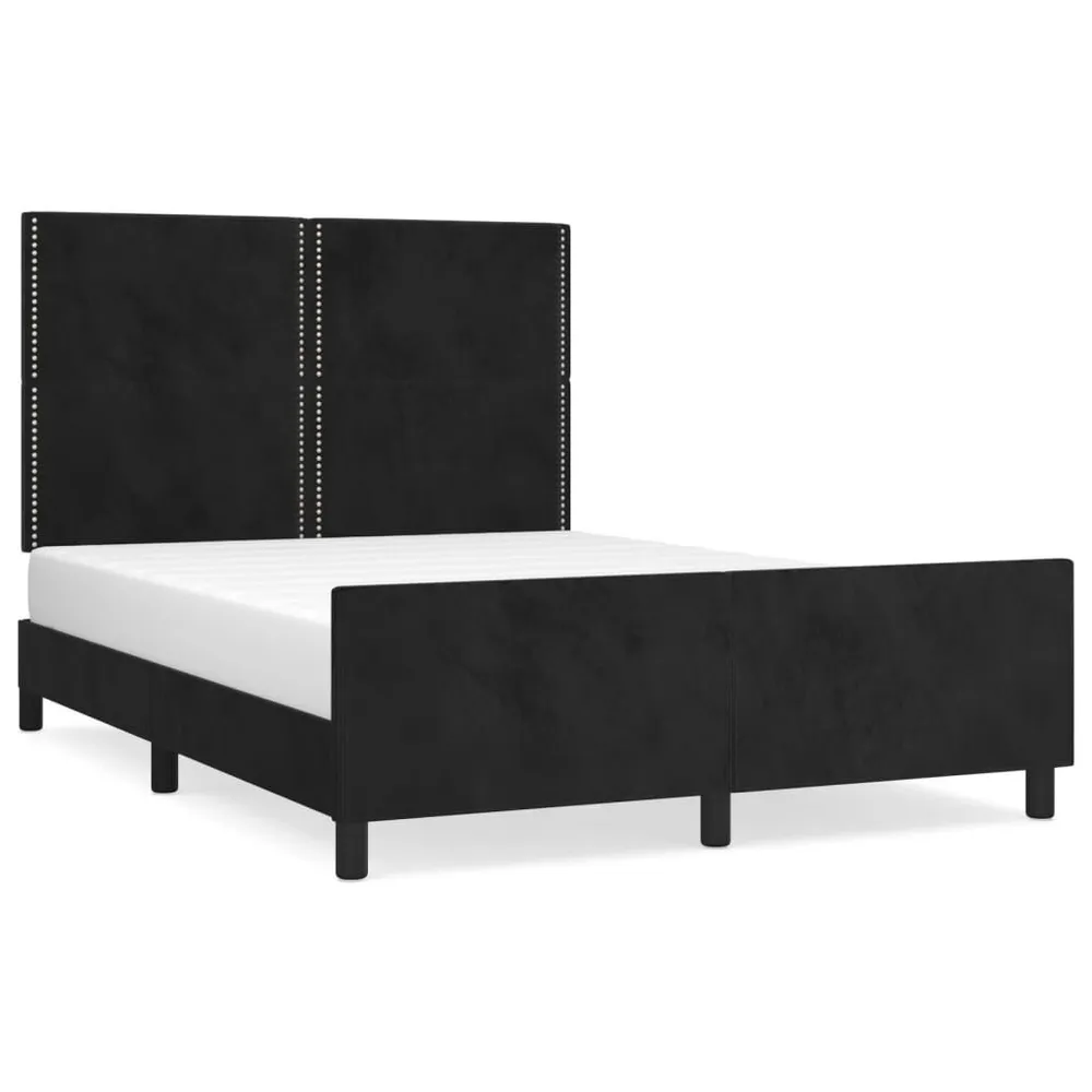 Certificado Anti-Alérgico Estrutura de cama sem colchão 140x200 cm veludo preto
