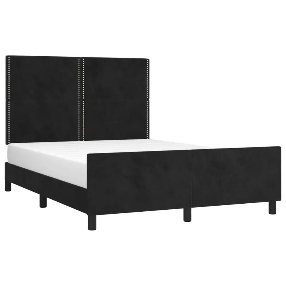 Certificado Anti-Alérgico Estrutura de cama sem colchão 140x200 cm veludo preto