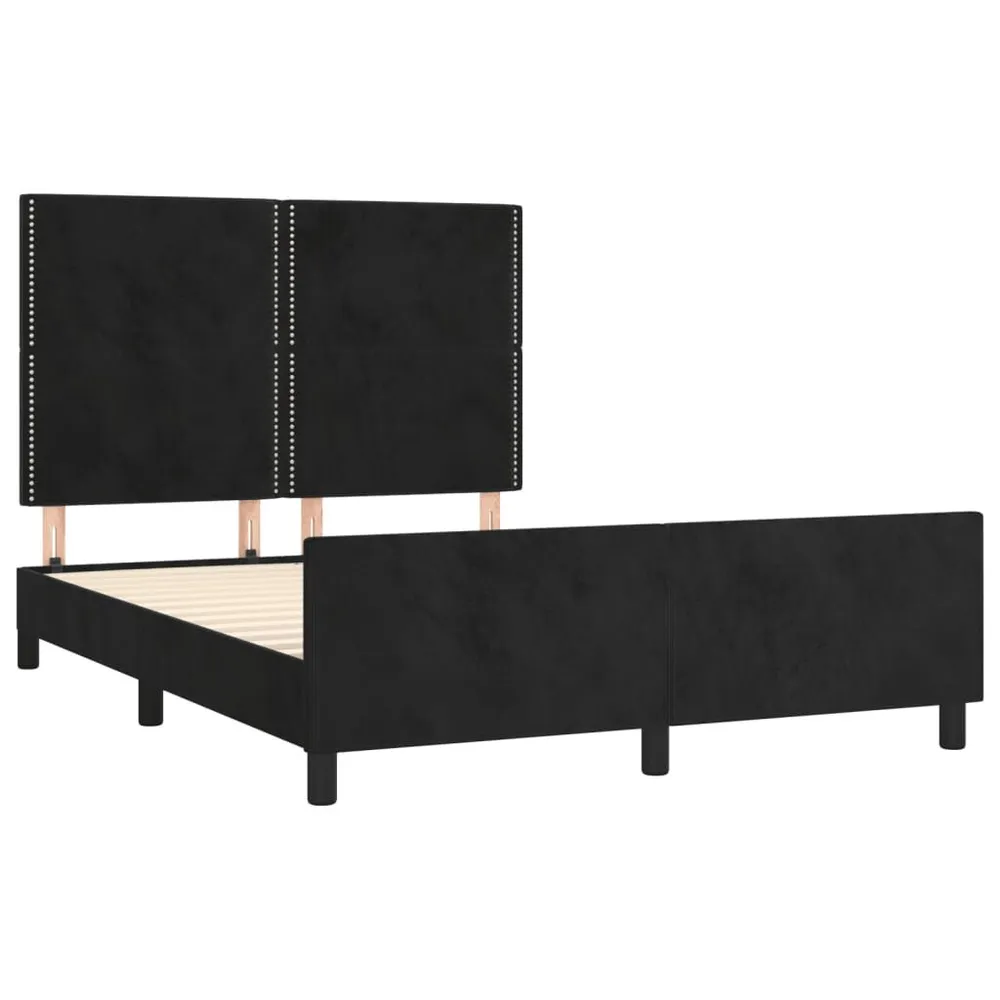 Certificado Anti-Alérgico Estrutura de cama sem colchão 140x200 cm veludo preto