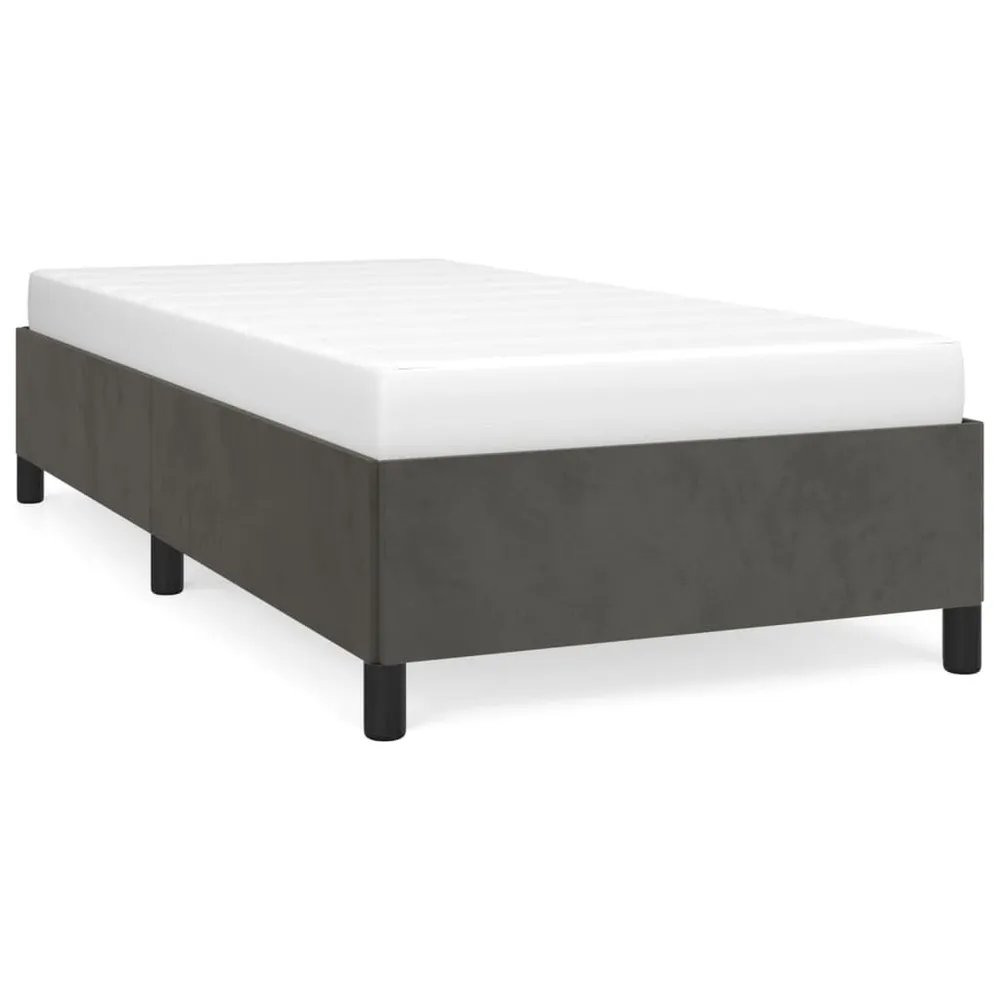 Certificado Anti-Alérgico Estrutura de cama sem colchão 90x200 cm veludo cinzento-escuro