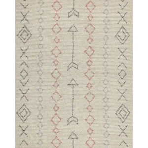 Cotton Area Rug 140 x 200 cm Beige DISPUR